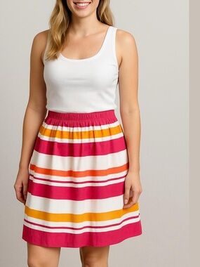 LORD & Taylor Mini Colourful Summer Spring Skirt with Pockets Size 10 NWT